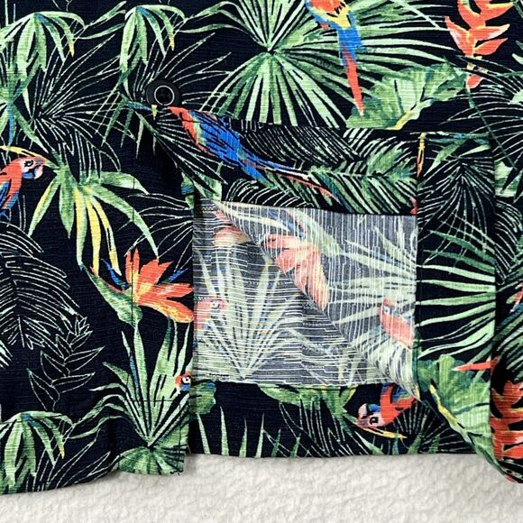 Cubavera Hawaiian Camp Shirt Men's S Button Up Tropical Allover Parrot - Picture 12 of 17